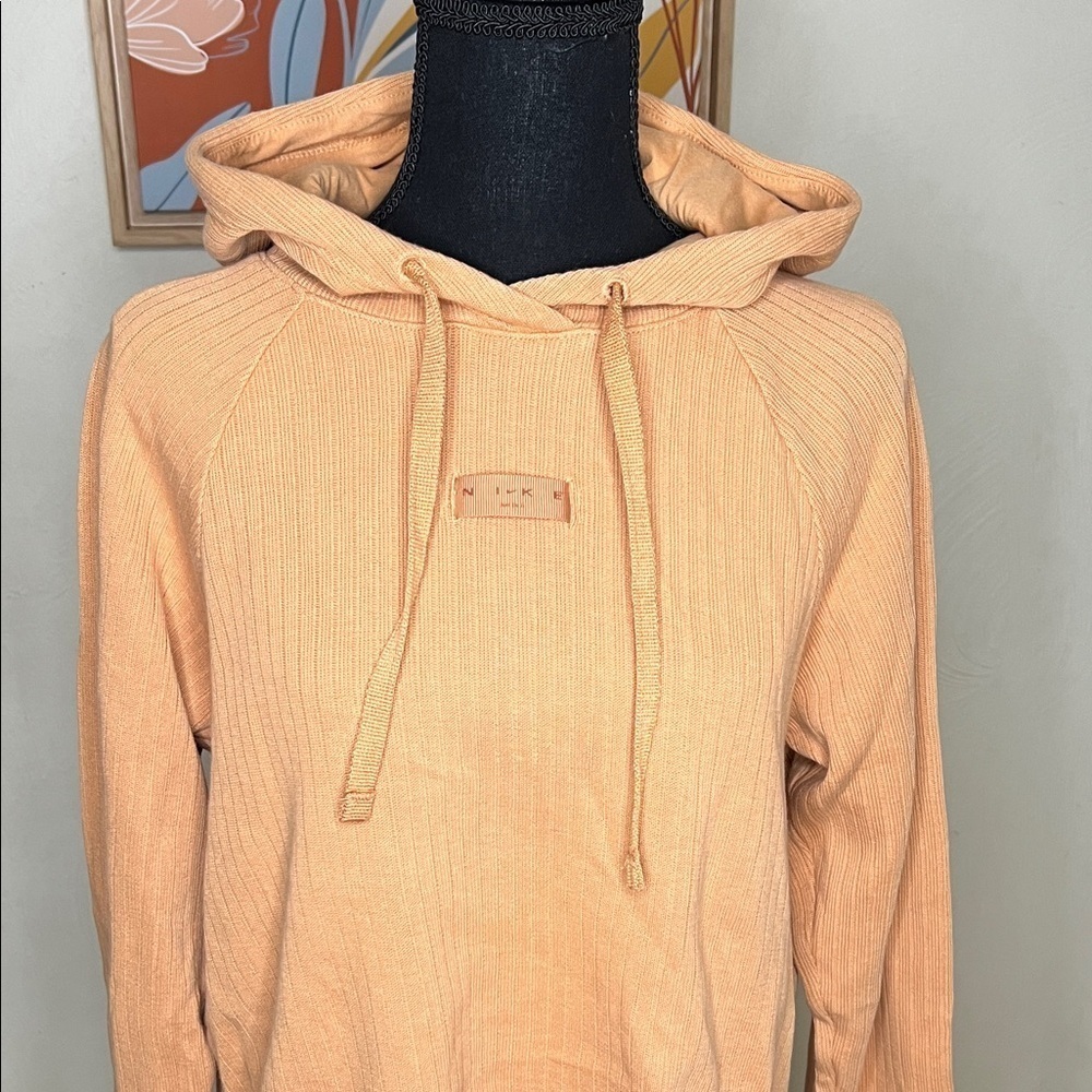 Nike Cotton Knit Hoodie Sweatshirt Size XS in Cognac Color - Picture 3 of 13